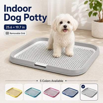 Indoor Dog Potty Tray with Grate - Puppy Training Pee Pad Holder