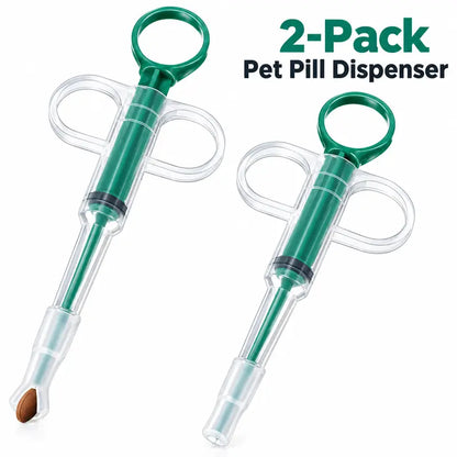 Dual Pack Pet Medication Dispenser for Cats and Dogs: Soft-Tip Pill Shooter and Liquid Medicine Syringe for Effortless Administration