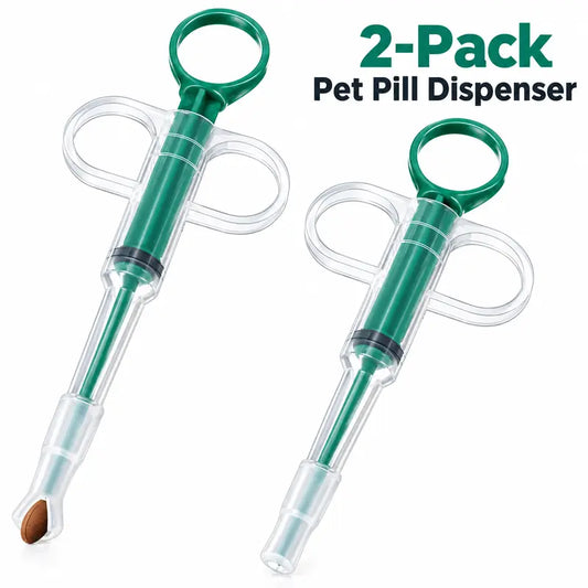 Dual Pack Pet Medication Dispenser for Cats and Dogs: Soft-Tip Pill Shooter and Liquid Medicine Syringe for Effortless Administration