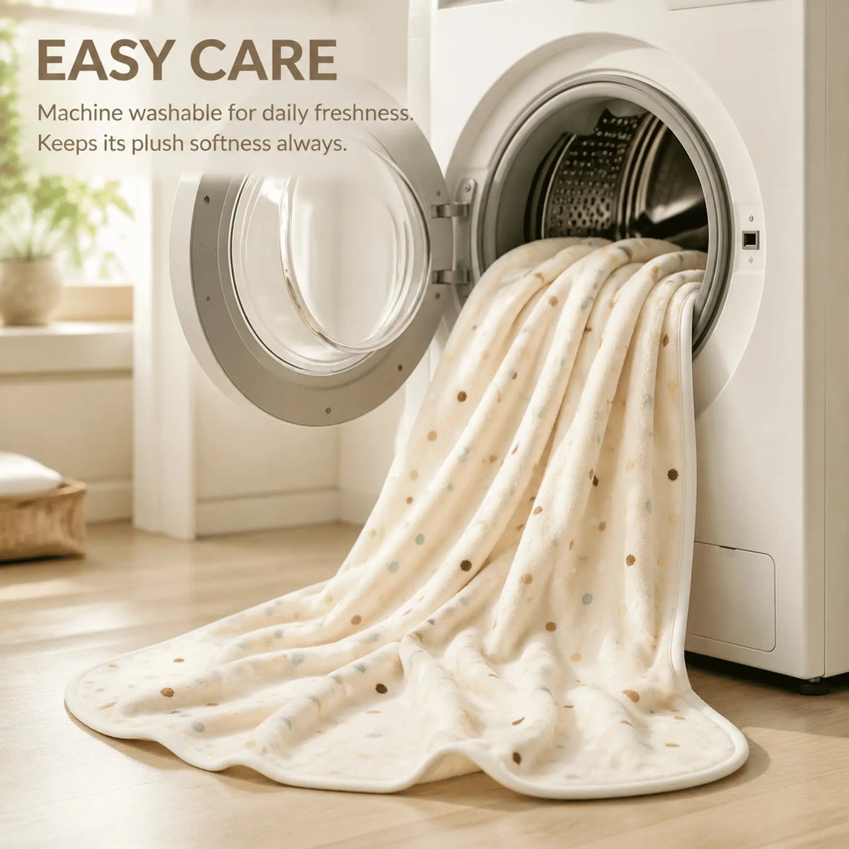 Reversible Coral Fleece Dog Blanket - Washable Plush Throw for Bed, Couch, and Car in Pink, Cream, and Light Coffee
