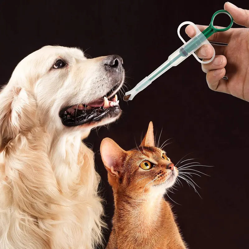 Dual Pack Pet Medication Dispenser for Cats and Dogs: Soft-Tip Pill Shooter and Liquid Medicine Syringe for Effortless Administration