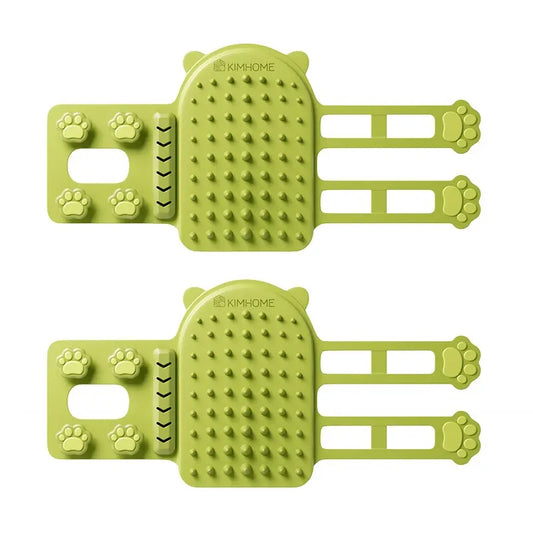 Cat Grooming Supplies 2-Pack Universal Self-Grooming Slicker Brush - Corner Scratching Board with Silicone Massage Brush, Hair Care & Scratch Relief Gadget for Cats, Durable Wear-Resistant