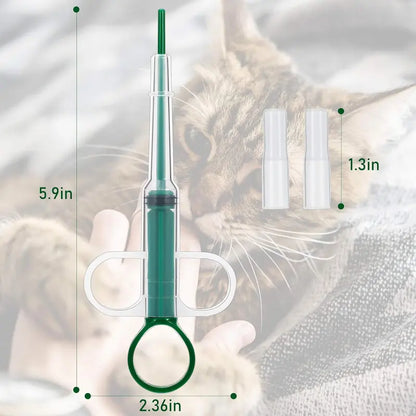 Dual Pack Pet Medication Dispenser for Cats and Dogs: Soft-Tip Pill Shooter and Liquid Medicine Syringe for Effortless Administration