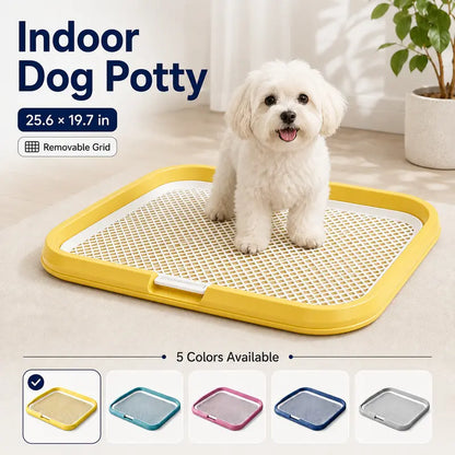 Indoor Dog Potty Tray with Grate - Puppy Training Pee Pad Holder