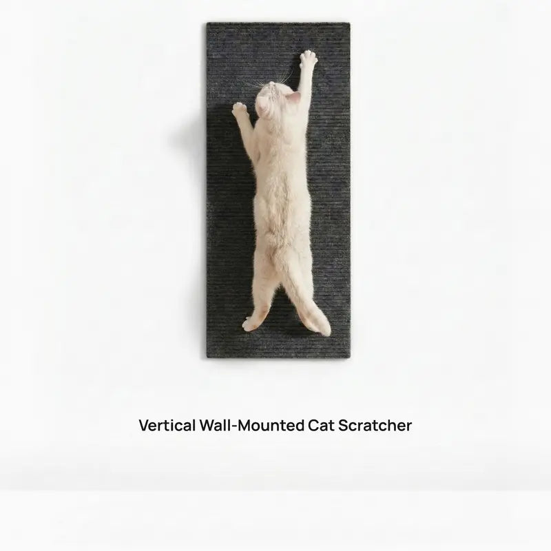 Indoor Cat Scratcher Mat - Wall-Mounted Self-Adhesive Vertical Panels with Cut-To-Fit Design, Non-Slip, Upright Height for Cabinets & Furniture Edges, Helps Protect High-Use Scratch Zones, Scratch Pad