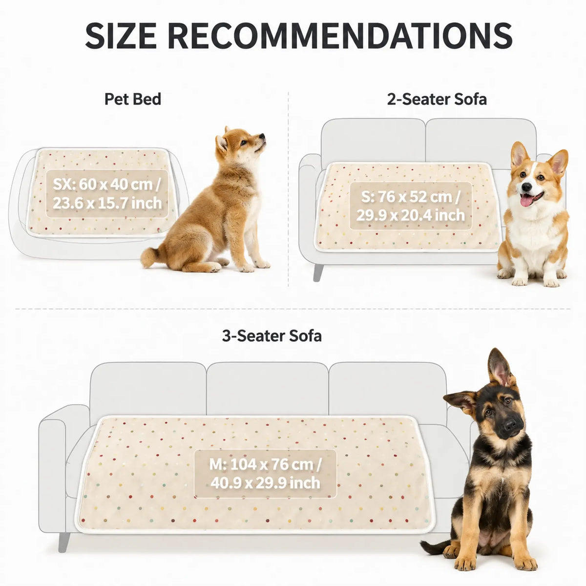 Reversible Coral Fleece Dog Blanket - Washable Plush Throw for Bed, Couch, and Car in Pink, Cream, and Light Coffee