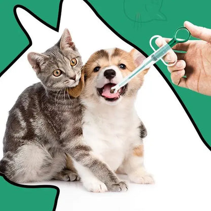 Dual Pack Pet Medication Dispenser for Cats and Dogs: Soft-Tip Pill Shooter and Liquid Medicine Syringe for Effortless Administration