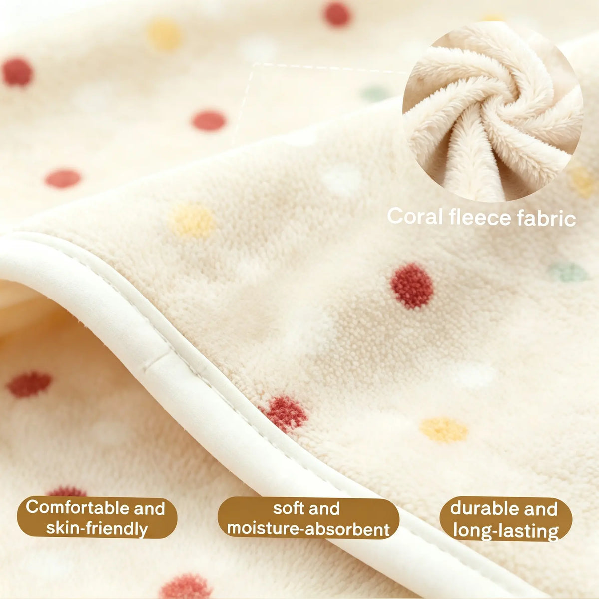 Reversible Coral Fleece Dog Blanket - Washable Plush Throw for Bed, Couch, and Car in Pink, Cream, and Light Coffee