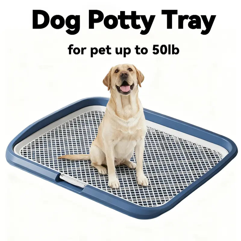 Indoor Dog Potty Tray with Grate - Puppy Training Pee Pad Holder