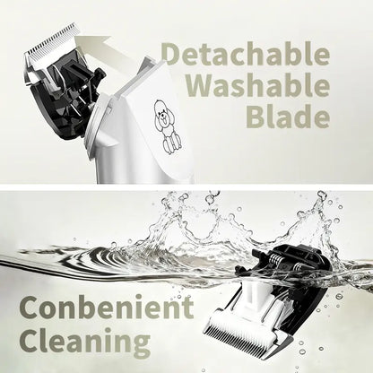 Professional Cordless Rechargeable Dog Grooming Clippers - Low Noise & Vibration, LCD Display, Complete Grooming Kit with Deodorizing Plastic Combs for Small & Large Dogs and Rabbits
