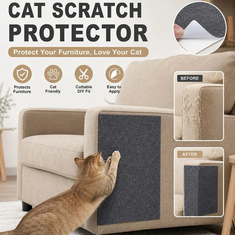 11.85In*39.3In Anti-Scratch Tape Home Decor, Easy-Install Sticky Pad for Furniture Protection, Iridescent Stained Glass Decorative Sticker for Leather Couch Arms, Corners & Windows