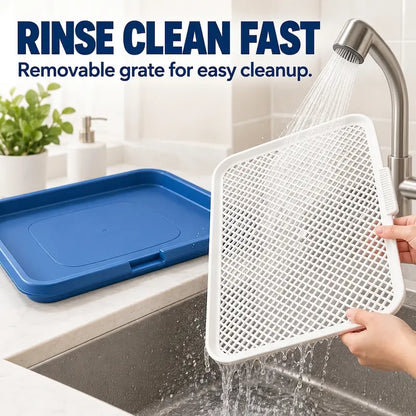 Indoor Dog Potty Tray with Grate - Puppy Training Pee Pad Holder
