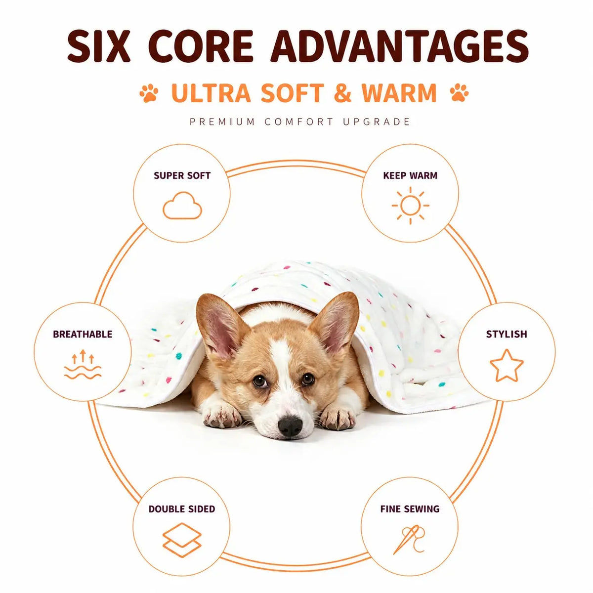 Reversible Coral Fleece Dog Blanket - Washable Plush Throw for Bed, Couch, and Car in Pink, Cream, and Light Coffee