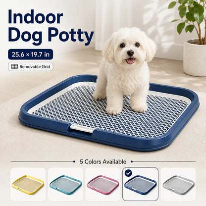 Indoor Dog Potty Tray with Grate - Puppy Training Pee Pad Holder