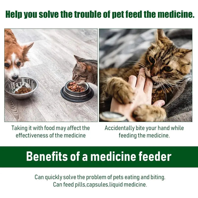 Dual Pack Pet Medication Dispenser for Cats and Dogs: Soft-Tip Pill Shooter and Liquid Medicine Syringe for Effortless Administration