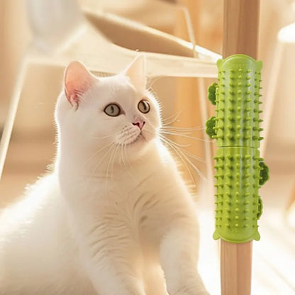 Cat Grooming Supplies 2-Pack Universal Self-Grooming Slicker Brush - Corner Scratching Board with Silicone Massage Brush, Hair Care & Scratch Relief Gadget for Cats, Durable Wear-Resistant