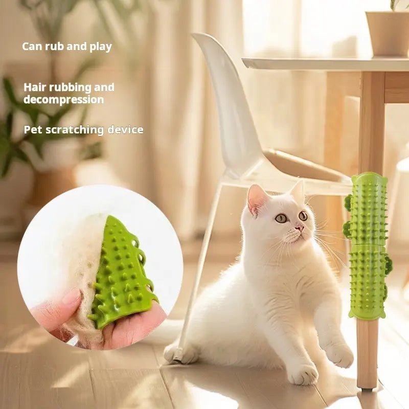 Cat Grooming Supplies 2-Pack Universal Self-Grooming Slicker Brush - Corner Scratching Board with Silicone Massage Brush, Hair Care & Scratch Relief Gadget for Cats, Durable Wear-Resistant