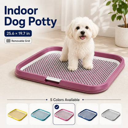 Indoor Dog Potty Tray with Grate - Puppy Training Pee Pad Holder