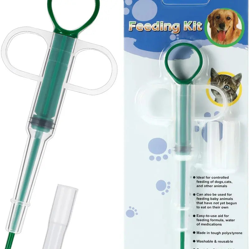 Dual Pack Pet Medication Dispenser for Cats and Dogs: Soft-Tip Pill Shooter and Liquid Medicine Syringe for Effortless Administration