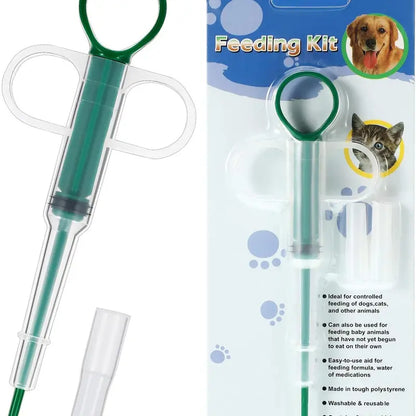 Dual Pack Pet Medication Dispenser for Cats and Dogs: Soft-Tip Pill Shooter and Liquid Medicine Syringe for Effortless Administration