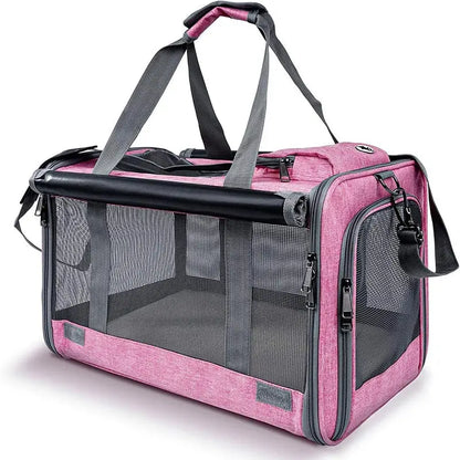 Premium Soft Mesh Cat Carrier - Breathable Polyester Travel Bag for Small Dogs and Cats, Portable and Foldable Design