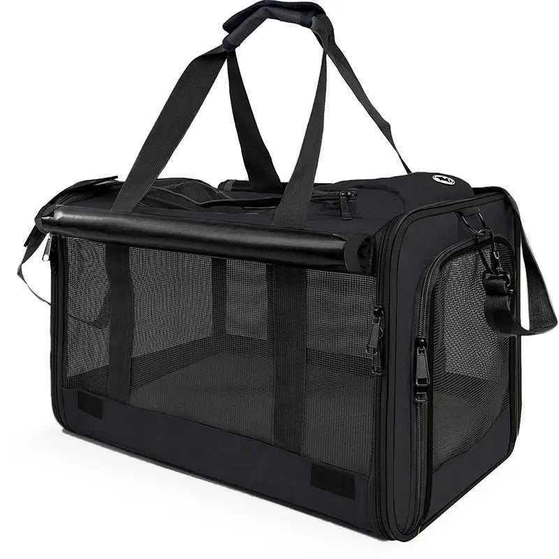 Premium Soft Mesh Cat Carrier - Breathable Polyester Travel Bag for Small Dogs and Cats, Portable and Foldable Design