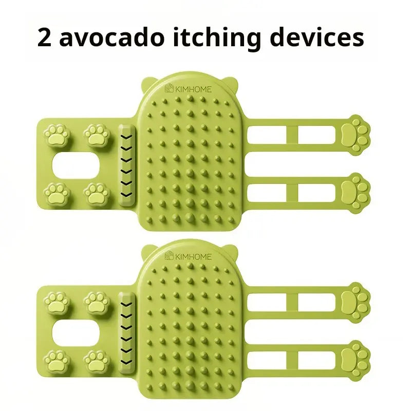 Cat Grooming Supplies 2-Pack Universal Self-Grooming Slicker Brush - Corner Scratching Board with Silicone Massage Brush, Hair Care & Scratch Relief Gadget for Cats, Durable Wear-Resistant